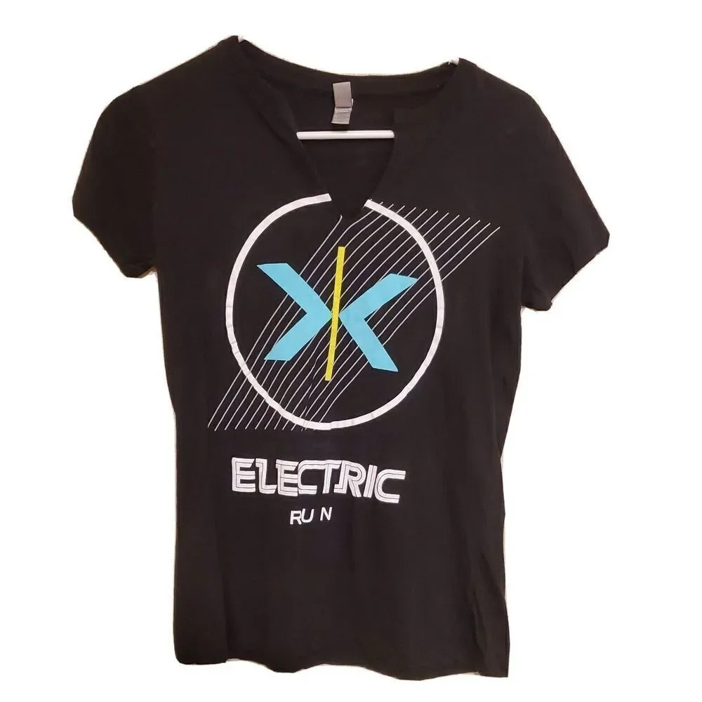 042) Next Level Tshirt Womens Designed by Neff Black Electric Runner Black Med